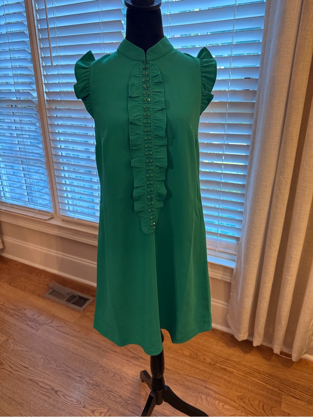 Lilly Pulitzer Emerald Green Ruffle Front Cap Sleeve Dress